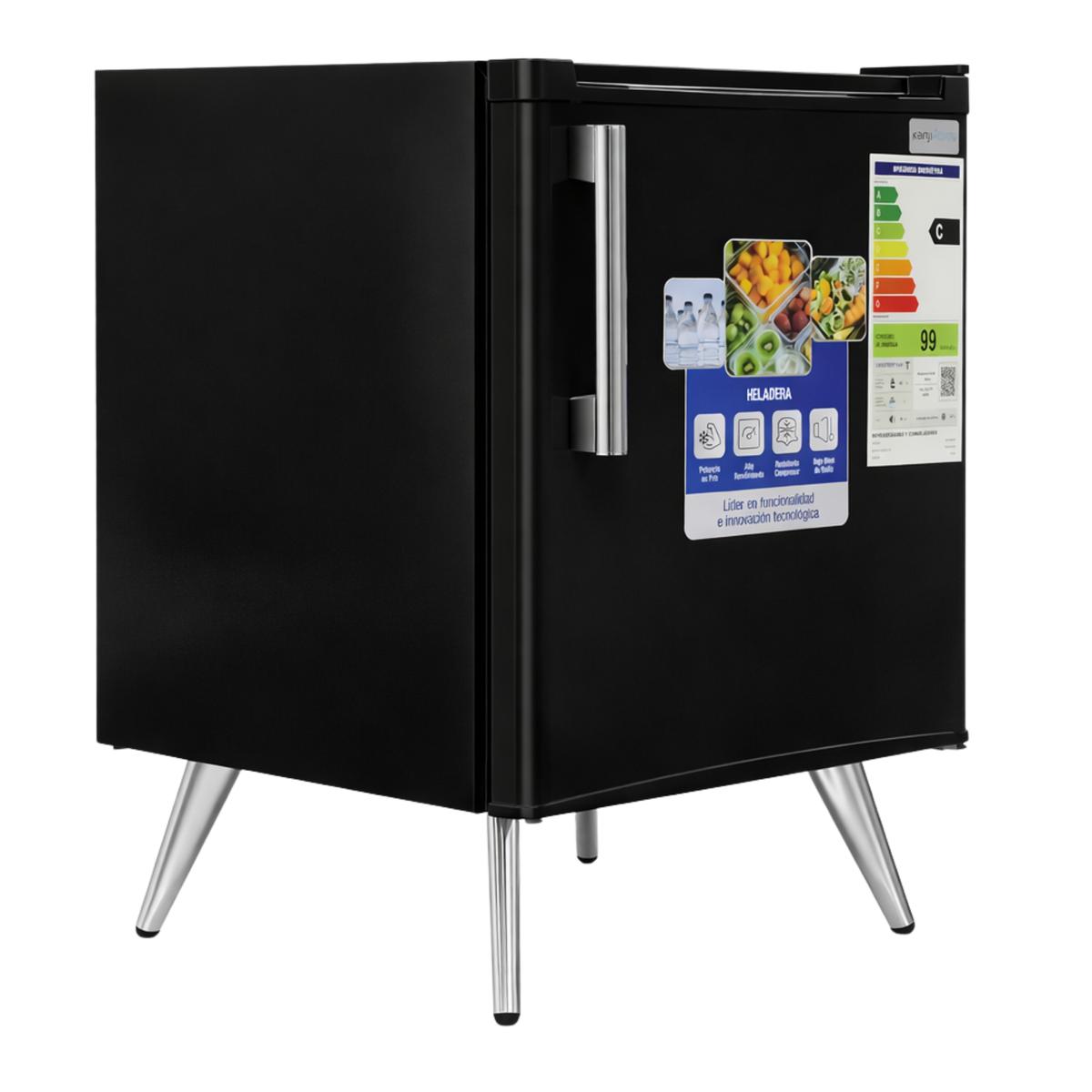 Frigobar Serie 50 Retro Negro Kanji Home KJH-50VIN-B