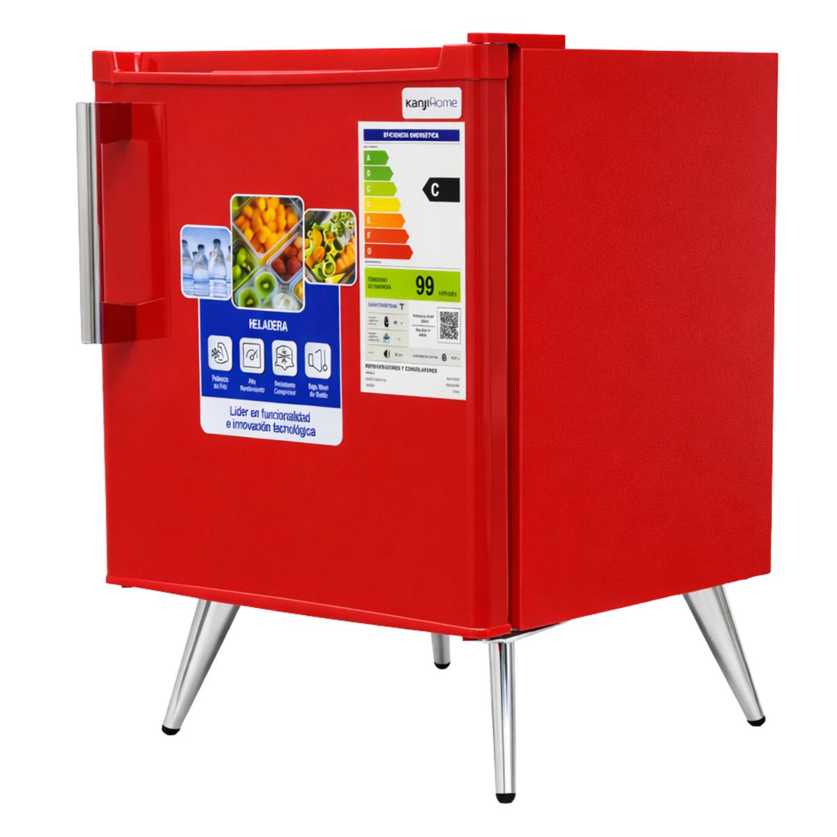 Frigobar Serie 50 Retro Rojo Kanji Home KJH-50VIN-R