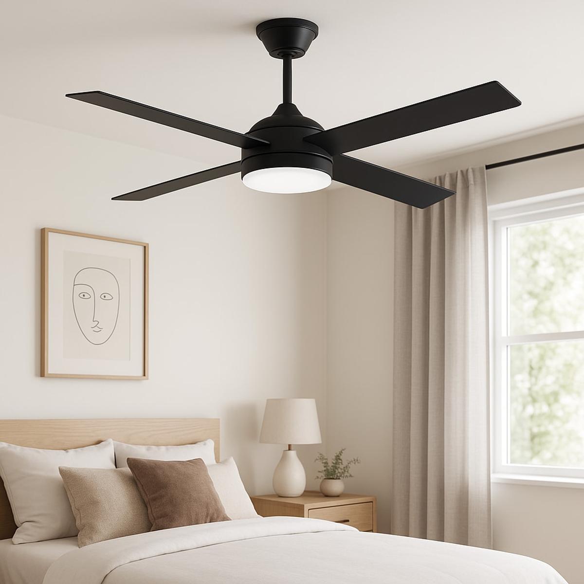 Ventilador De Techo Negro Telefunken VDT-CFWB001BK
