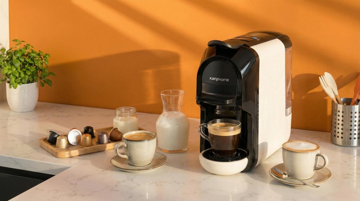Cafetera Multicápsula Latte Beige Kanji Home KJH-CM1500DC01