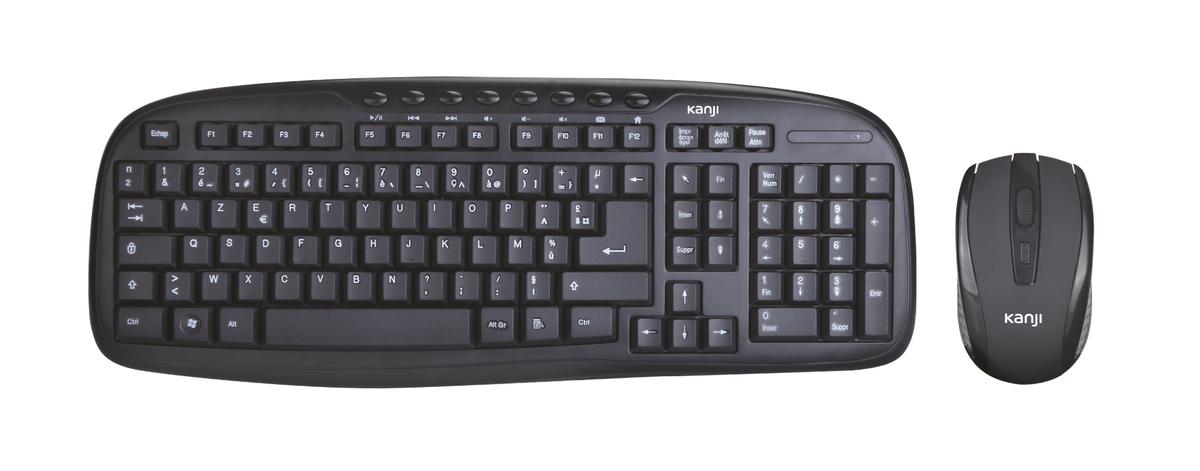 Teclado Y Mouse Inalámbrico Negro Kanji KJ-TECMOUIN005