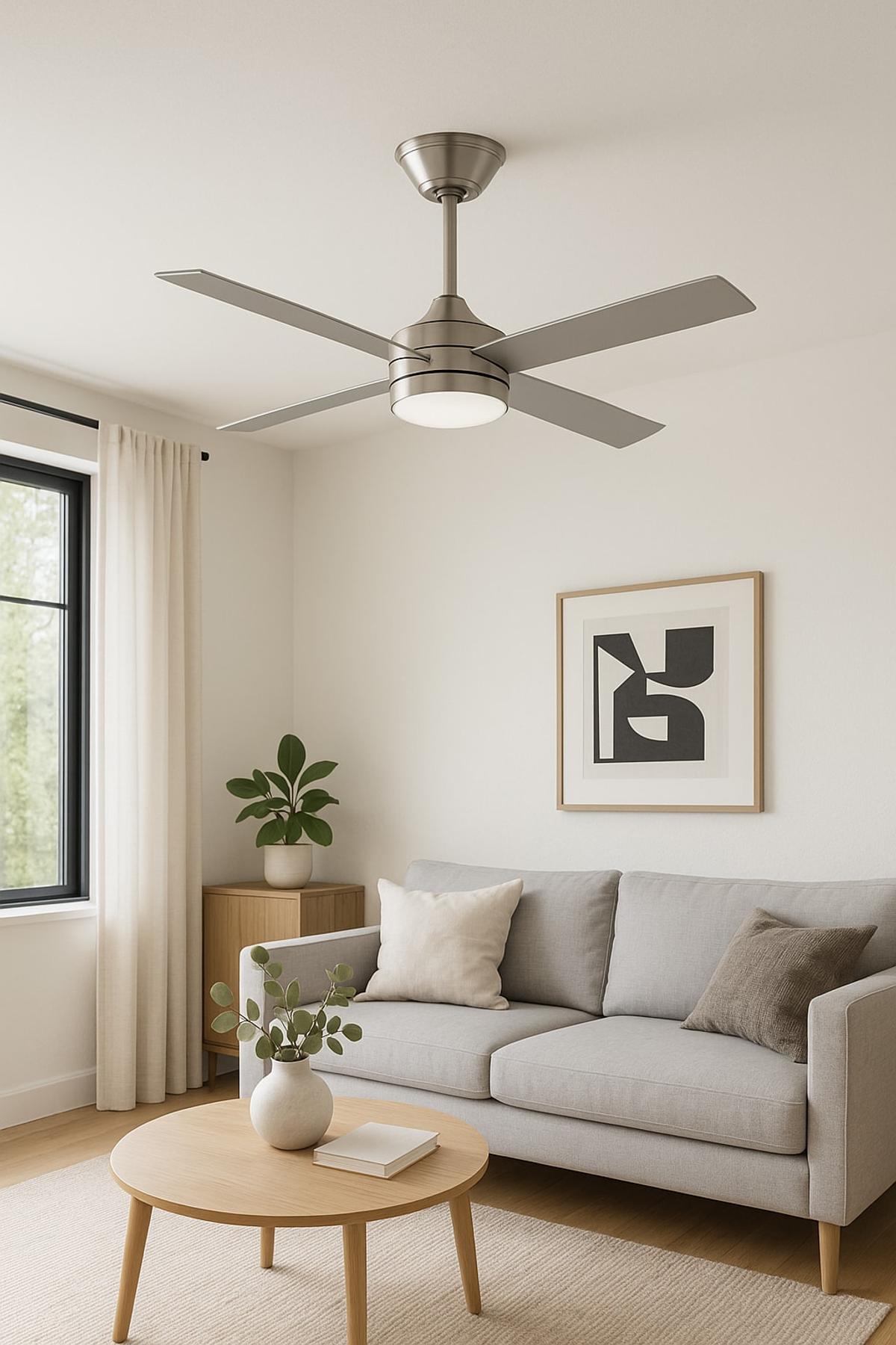 Ventilador De Techo Silver Telefunken VDT-CFWB001SL