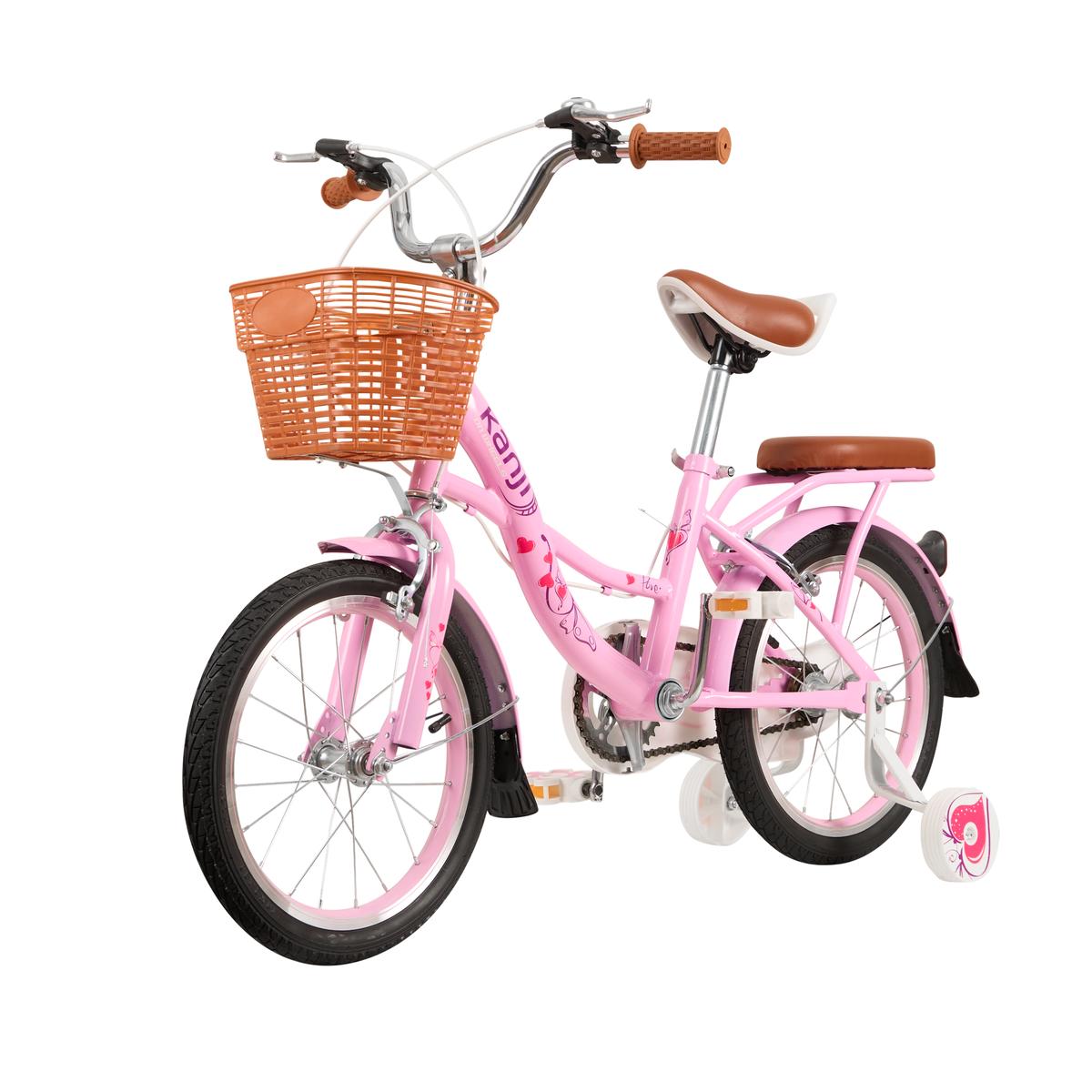 Bicicleta De Paseo Infantil Rodado 16" Rosa Kanji On Wheels KJW-16ACECAN-P