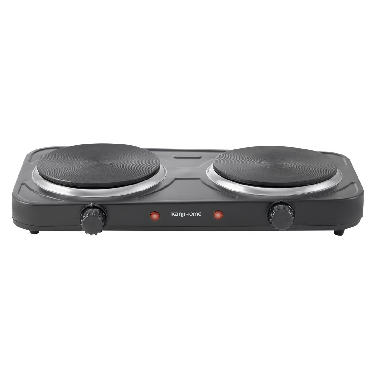 Anafe Eléctrico 2000W Doble Negro Kanji Home KJH-HP2000BDD