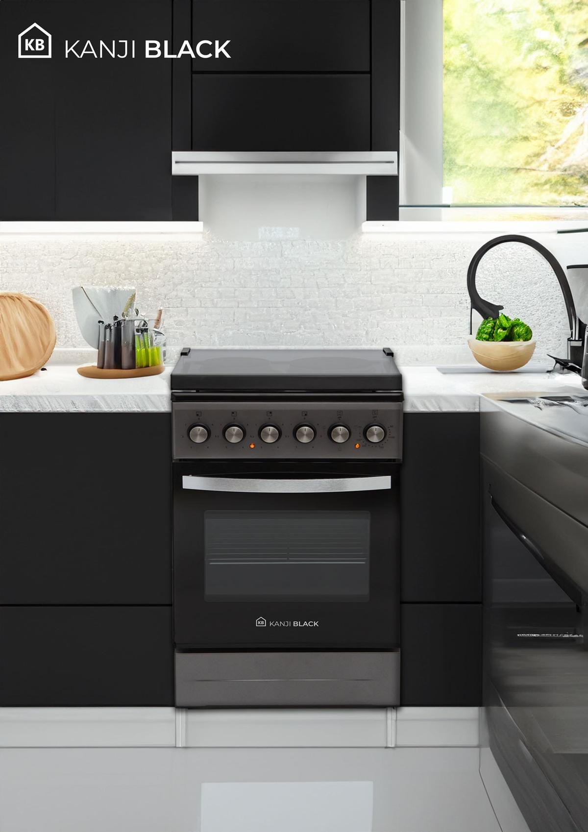 Cocina Eléctrica 50×50 Gris Kanji Black KJH-EKG001V