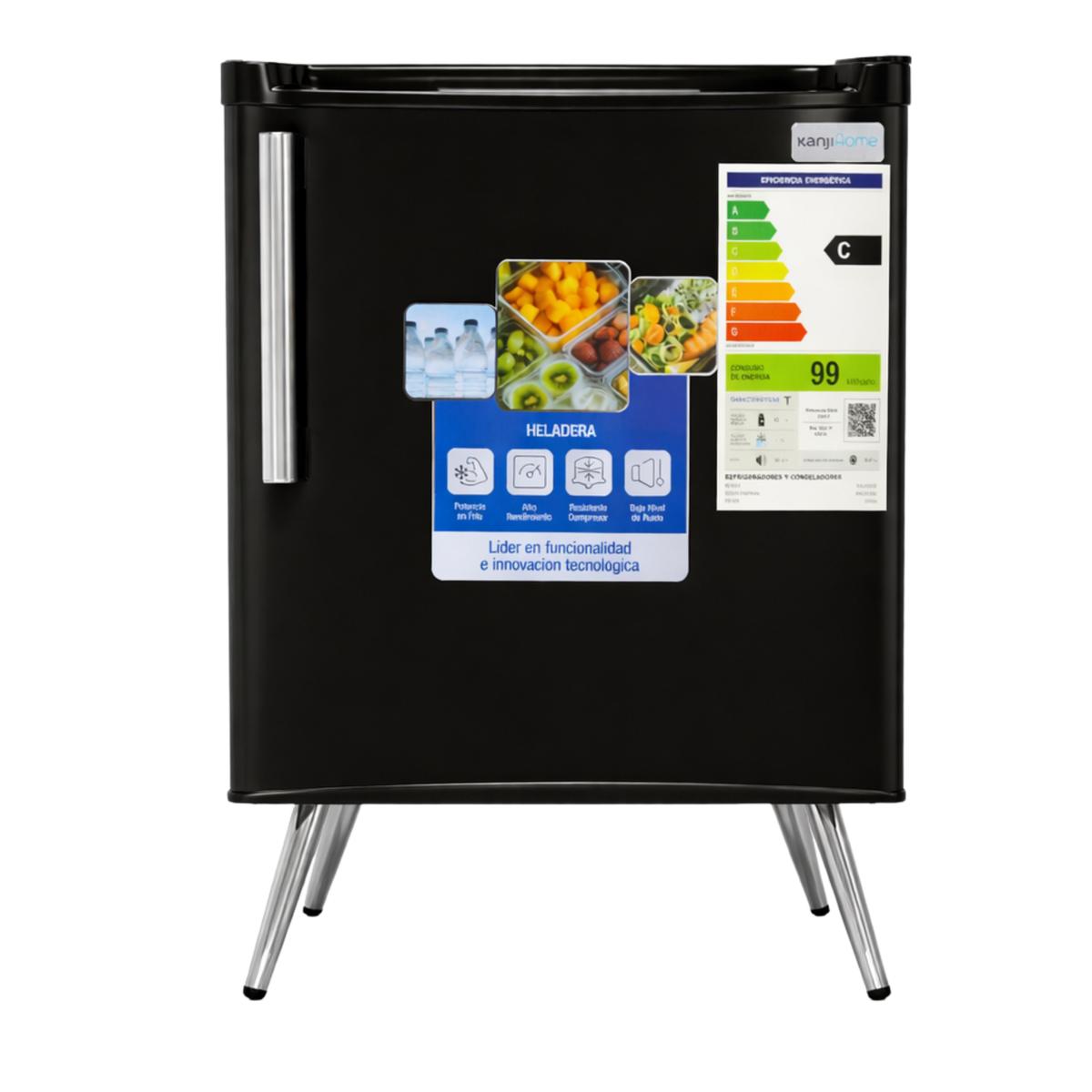 Frigobar Serie 50 Retro Negro Kanji Home KJH-50VIN-B