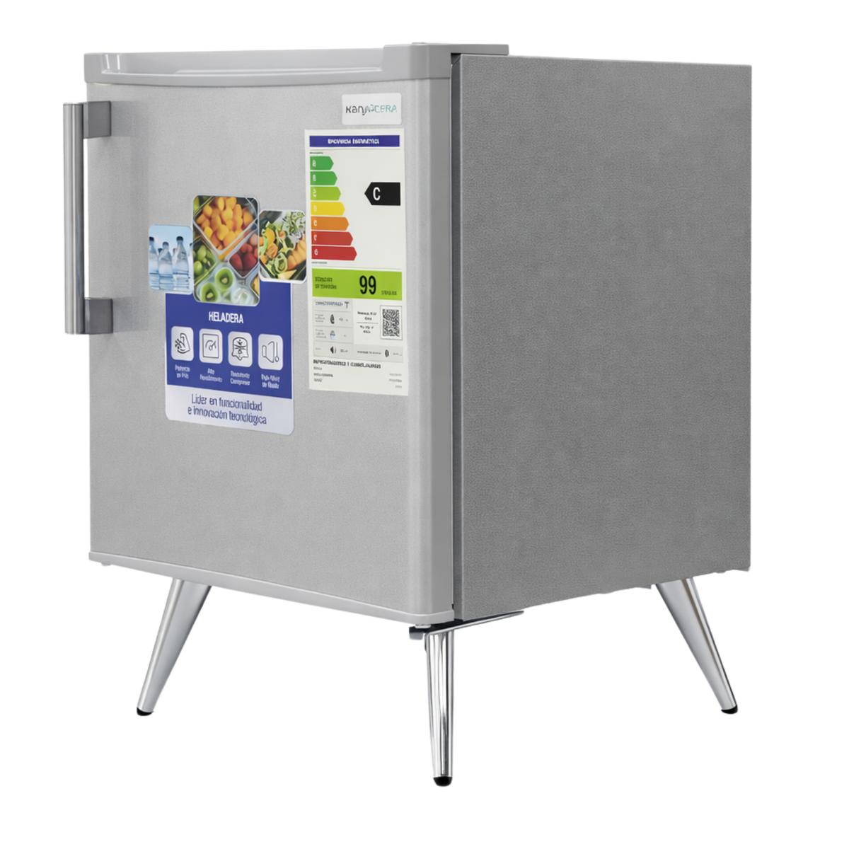 Frigobar Serie 50 Retro Silver Kanji Home KJH-50VIN-S