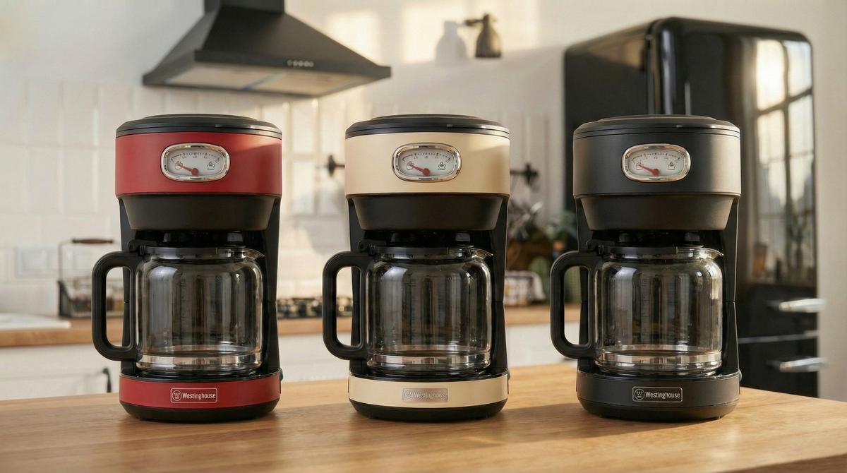 Cafetera Eléctrica Retro Blanca Westinghouse CAF-CMF1000S02