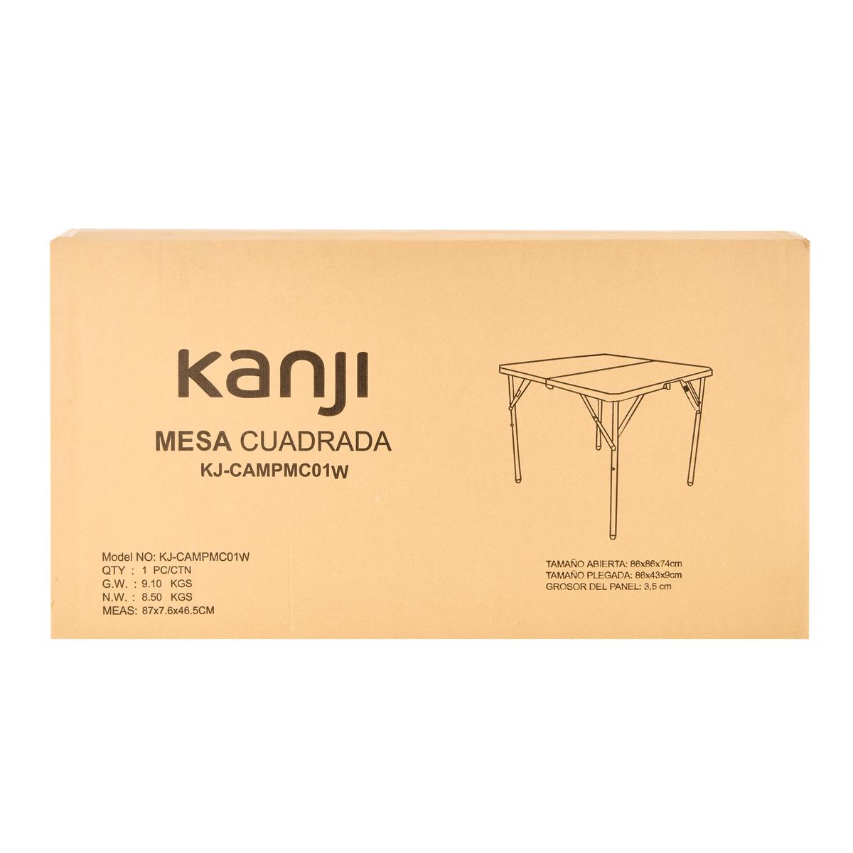 Mesa Plegable Cuadrada Blanca Kanji KJ-CAMPMC01W