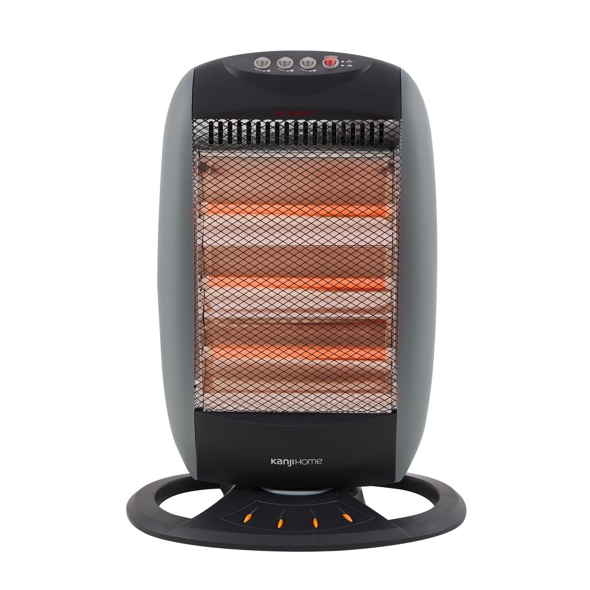 Estufa Halógena 1200W Negra Kanji Home KJH-305