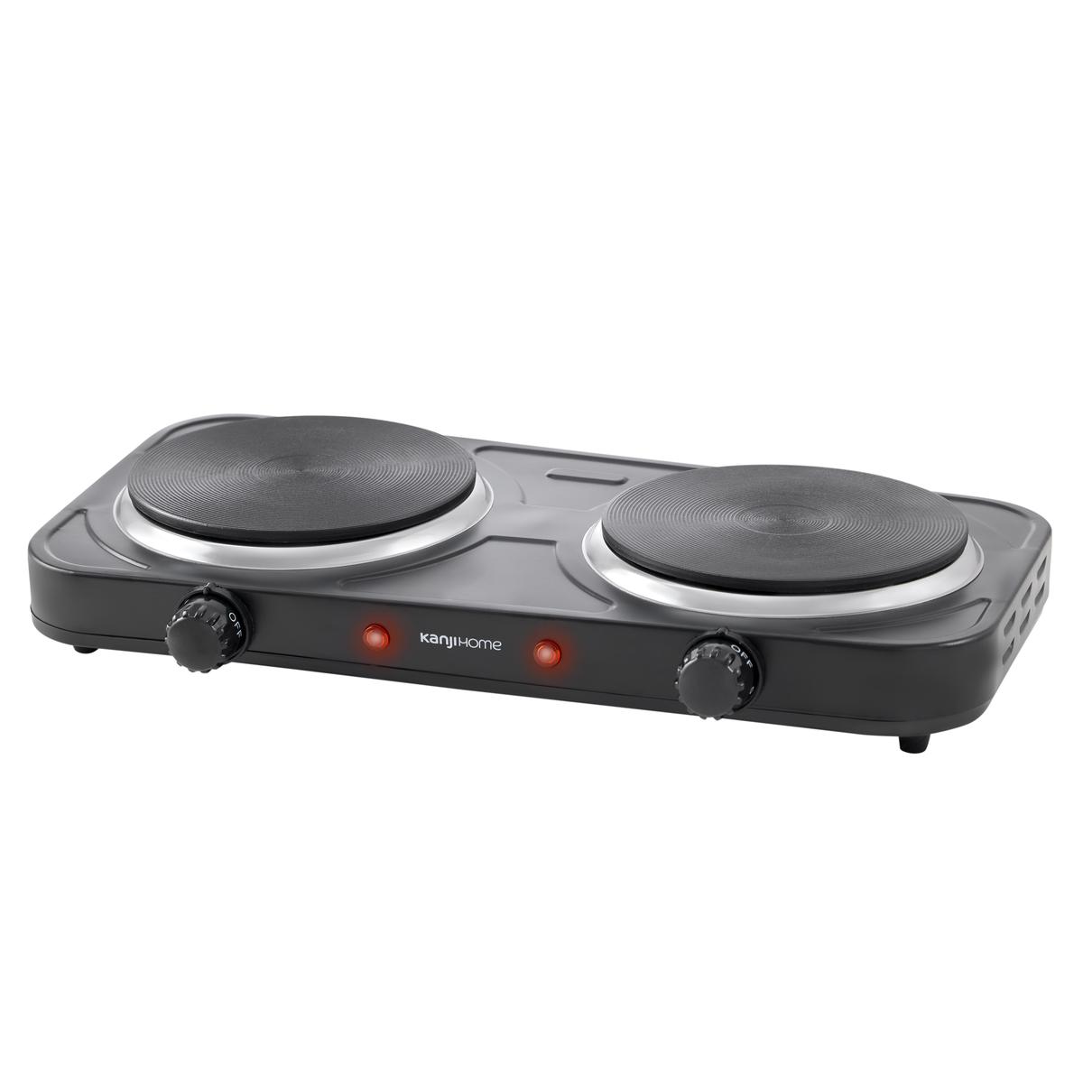 Anafe Eléctrico 2000W Doble Negro Kanji Home KJH-HP2000BDD