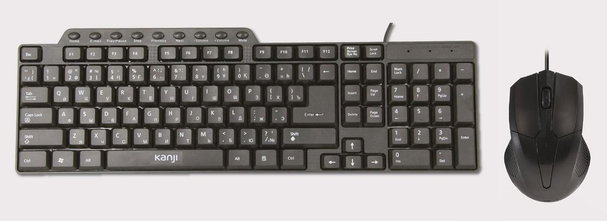 Teclado Y Mouse Negro Kanji KJ-KM32