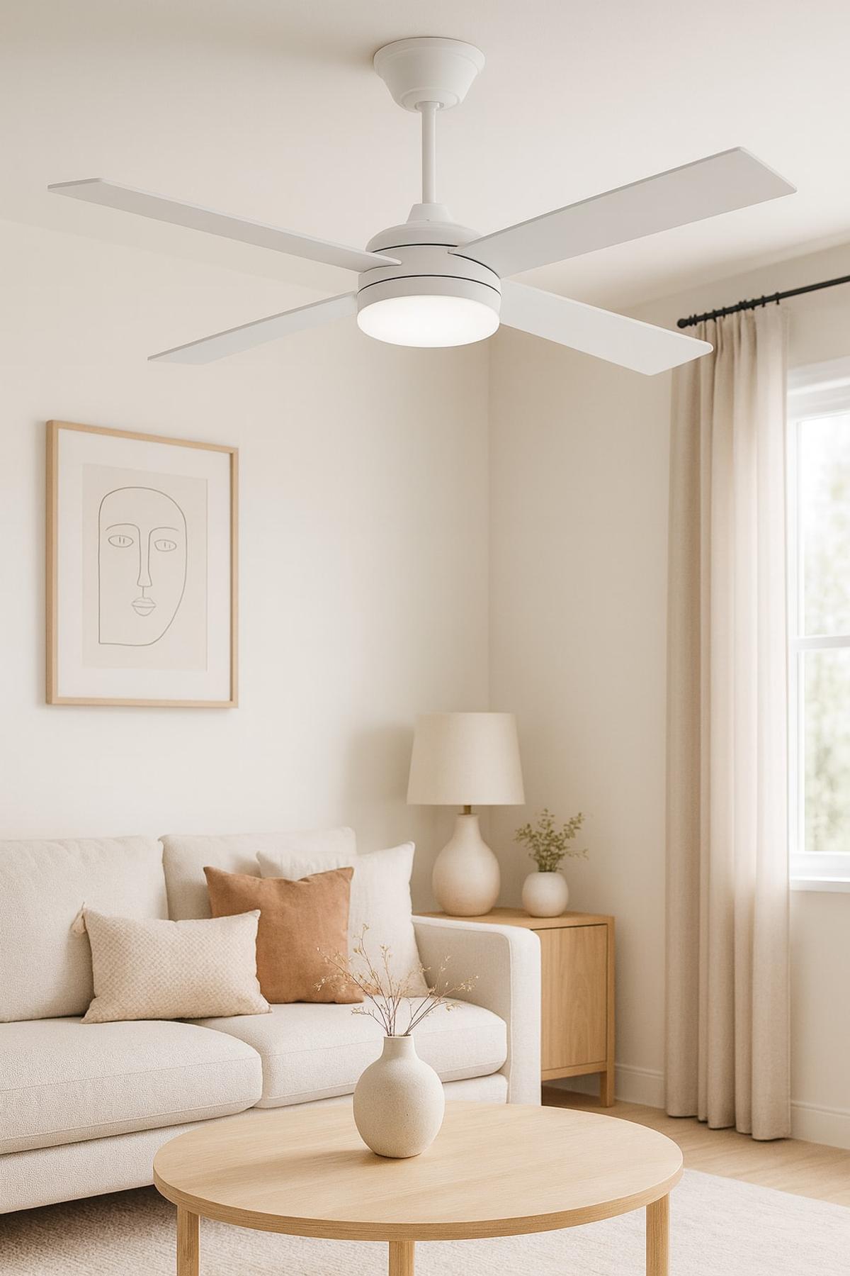 Ventilador De Techo Blanco Telefunken VDT-CFWB001WT
