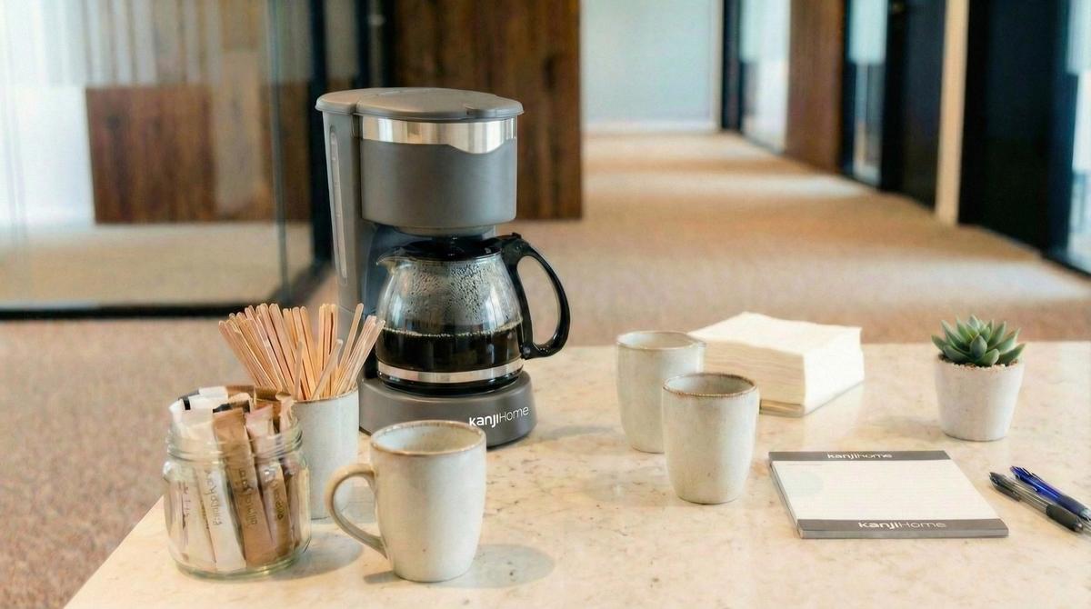 Cafetera Eléctrica 6 Tazas Negra Kanji Home KJH-CMF0800T01