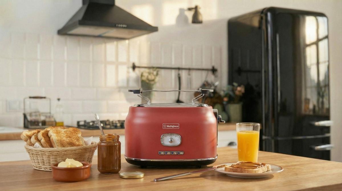 Tostadora Retro Roja Westinghouse WH-TM800-01