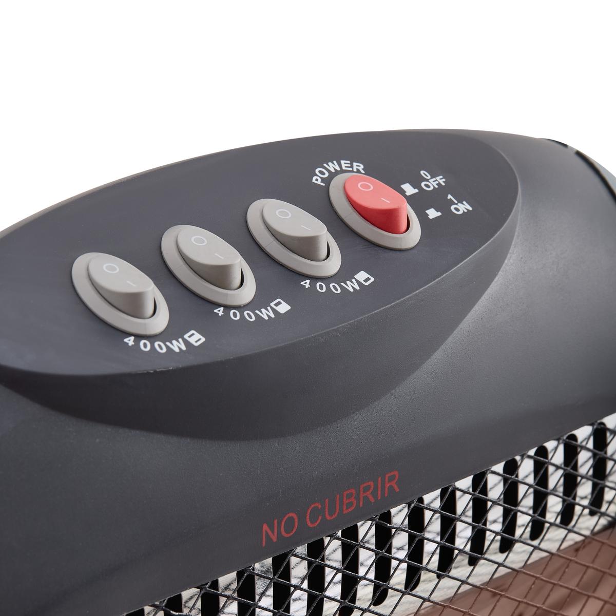 Estufa Halógena 1200W Negra Kanji Home KJH-305