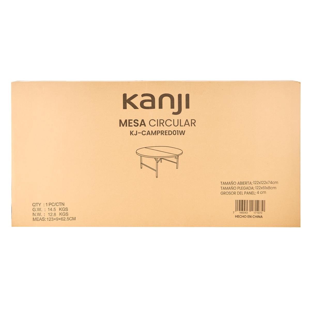 Mesa Plegable Circular Blanca Kanji KJ-CAMPRED01W