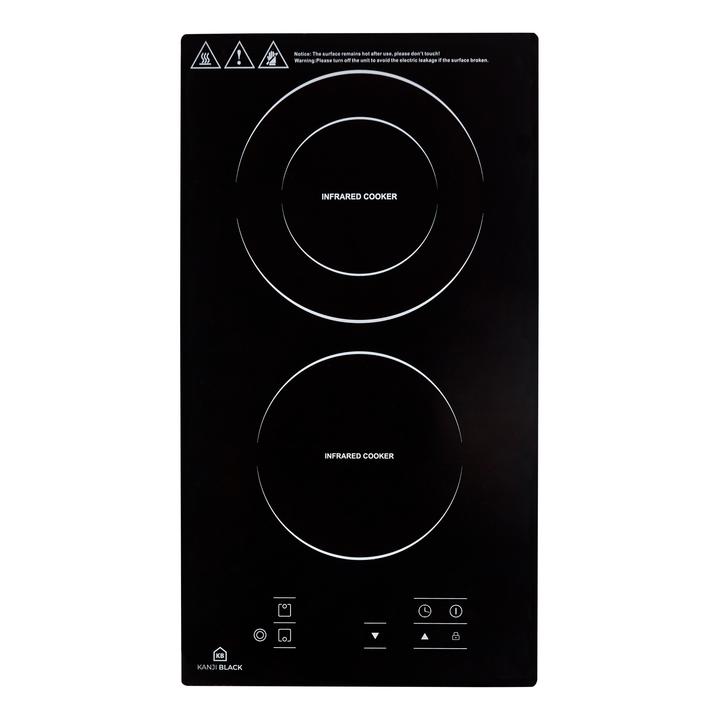 Anafe Vitrocerámico Empotrable 2 Hornallas Negro Kanji Black KJB-EH2GL001